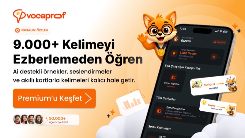 VocaProf Premium — 9.000+ kelimeyi ezberlemeden öğren